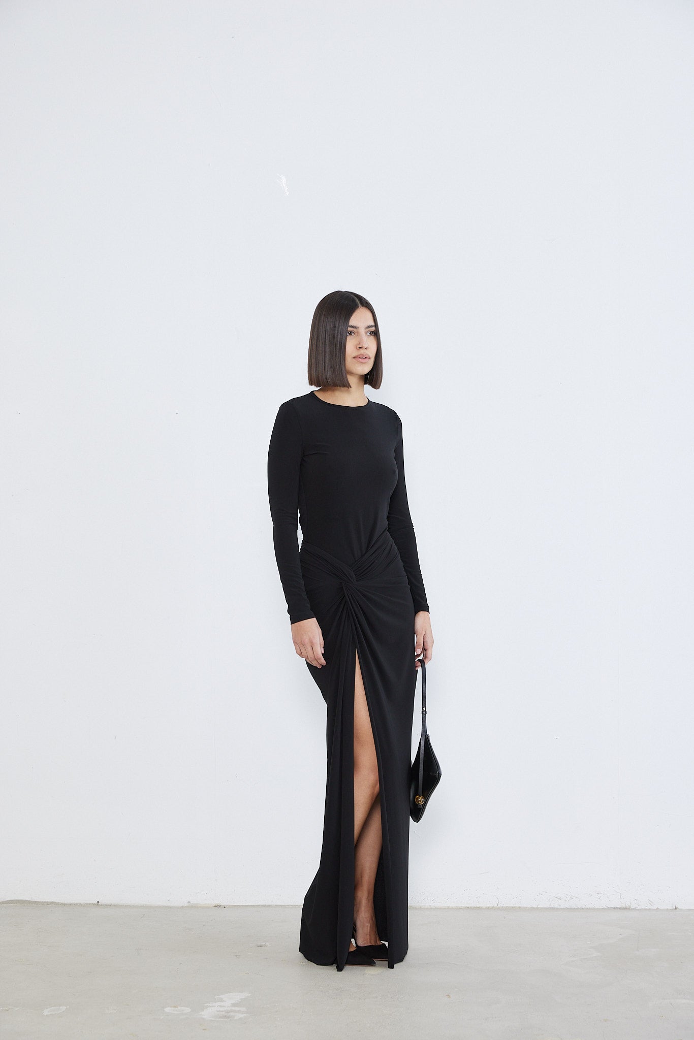 Grace Split-Front Jersey Skirt
