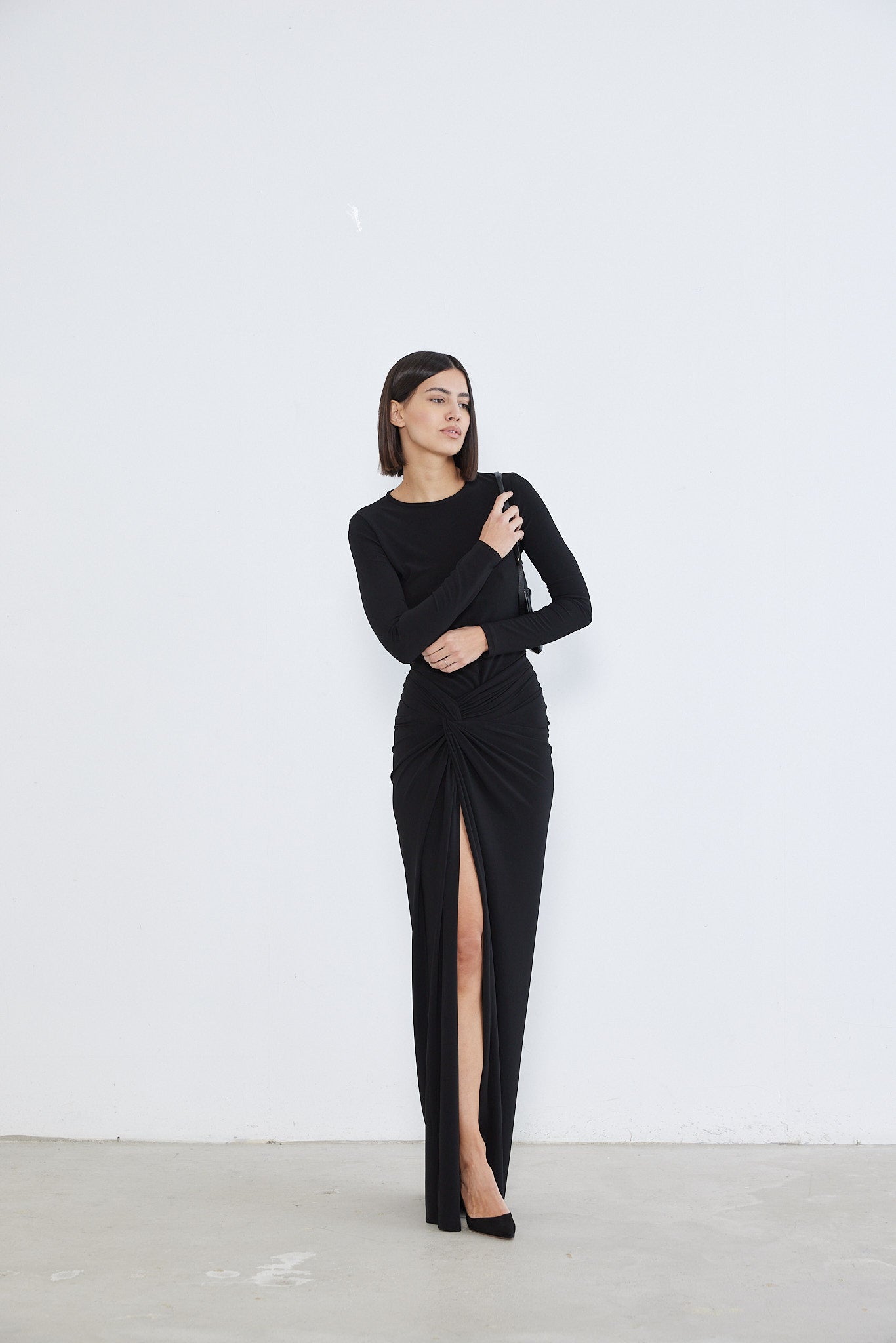 Grace Split-Front Jersey Skirt
