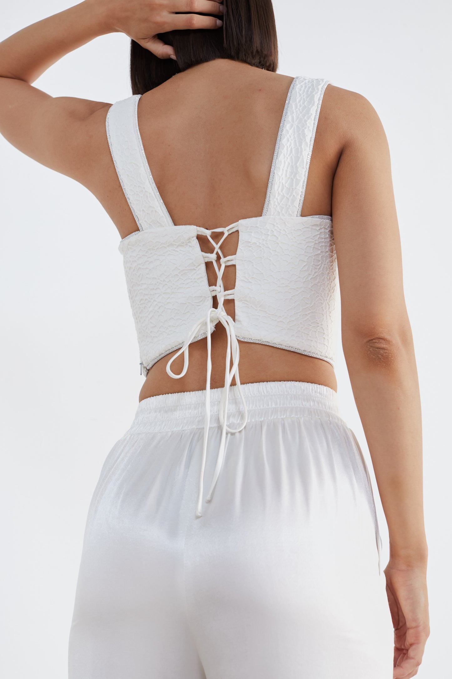 Top Alb Decupat, Cropped